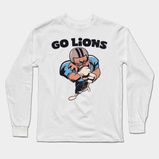 Detroit Lions Cartoon Art Long Sleeve T-Shirt